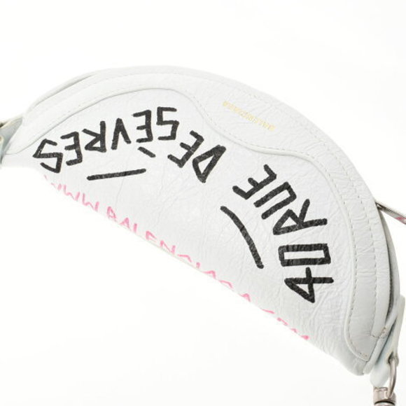 BALENCIAGA Graffiti Svenia Belt Bag White Calf Body - Picture 10 of 12